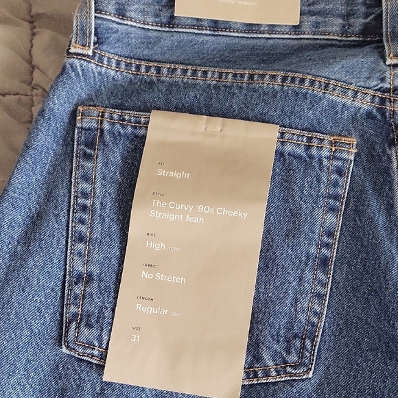 Everlane Curvy 90s Cheeky Straight Jean Nwt - Picture 5 of 7